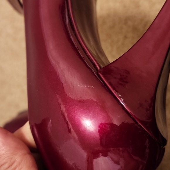 Stuart Weitzman Patent Leather Peep Toe Platform Heels - Picture 13 of 16